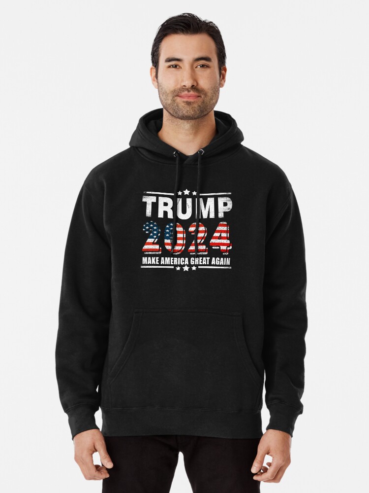 Trump 2024 Make America great again republican american flag Pullover Hoodie for Sale by Majesticoo Redbubble