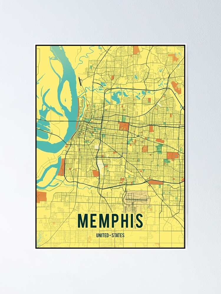 "Memphis city map printable - Home Art deco Wall art" Poster for Sale ...