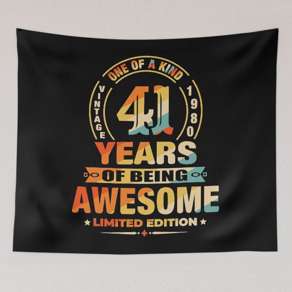 Item preview, 41st Birthday Gifts 41 Years Of Being Awesome Vintage 1980 T-Shirt designed and sold by EdwardsBaron.