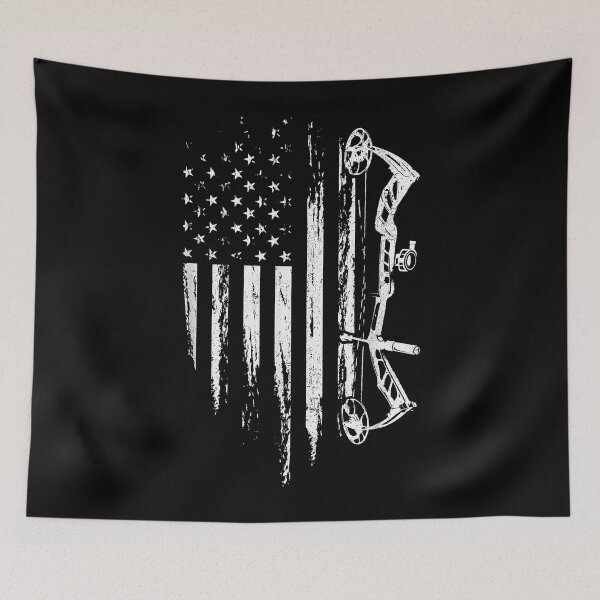 Artikelvorschau, Bogenjagd-Bogenschießen-Geschenk der amerikanischen Flagge für Rotwild-Jäger-T-Shirt entworfen und verkauft von EdwardsBaron.