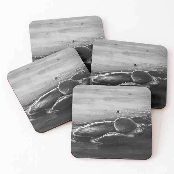 Item preview, Black & White Rocks on a Beach Digital Painting artwork designed and sold by RedartDesign.
