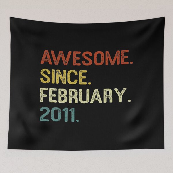 Item preview, Awesome Since February 2011 11th Birthday 11 Yrs Old Boys T-Shirt designed and sold by EdwardsBaron.