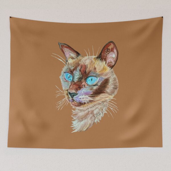 Item preview, Siamese Cat Portrait (Soft Pastel Painting)  designed and sold by MariaSibireva.
