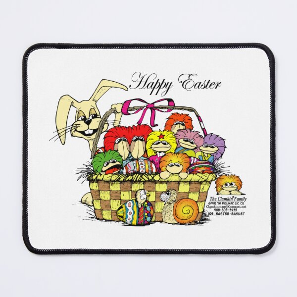 Item preview, Happy Easter Clamkin Family Cartoon- Easter Rabbit and a full Easter Basket of Clamkins  designed and sold by Bruce Ingrassia.