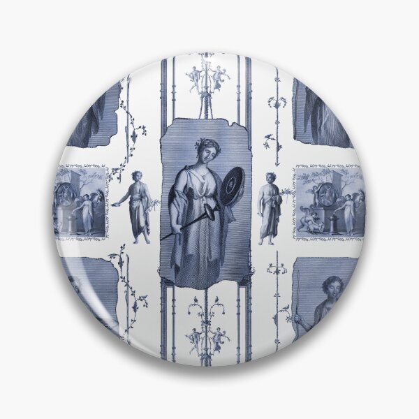 Item preview, NeoClassical Toile de Jouy Blue and White designed and sold by AntiqueImages.