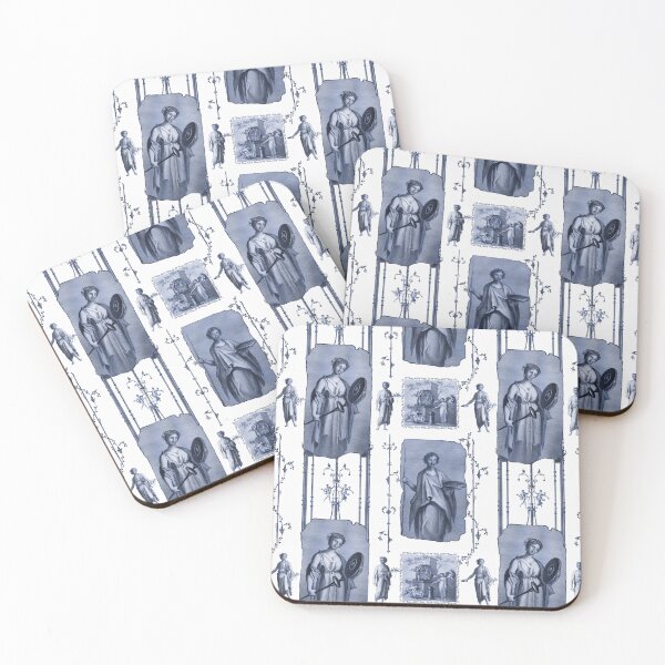Item preview, NeoClassical Toile de Jouy Blue and White designed and sold by AntiqueImages.