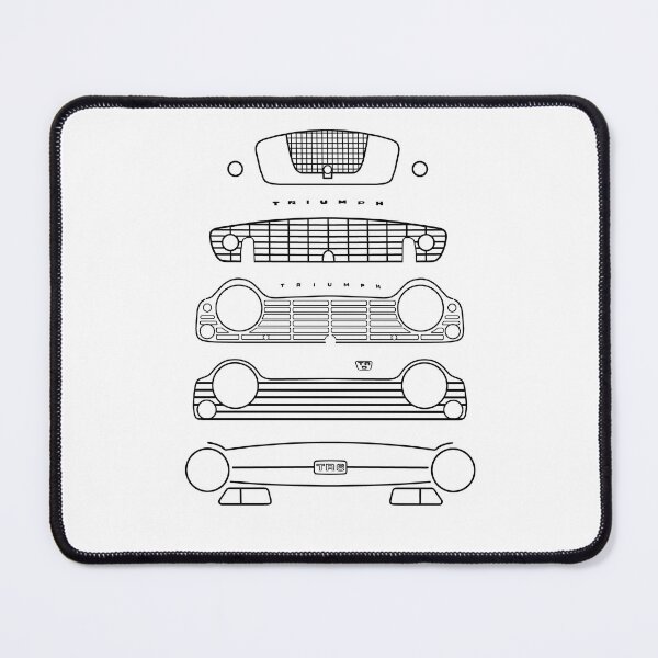 Item preview, Triumph TR evolution classic 1950s-1960s British sports cars black outline graphic designed and sold by soitwouldseem.