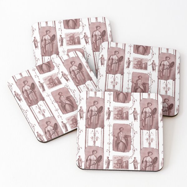Item preview, Classic Toile de Jouy Red and White designed and sold by AntiqueImages.