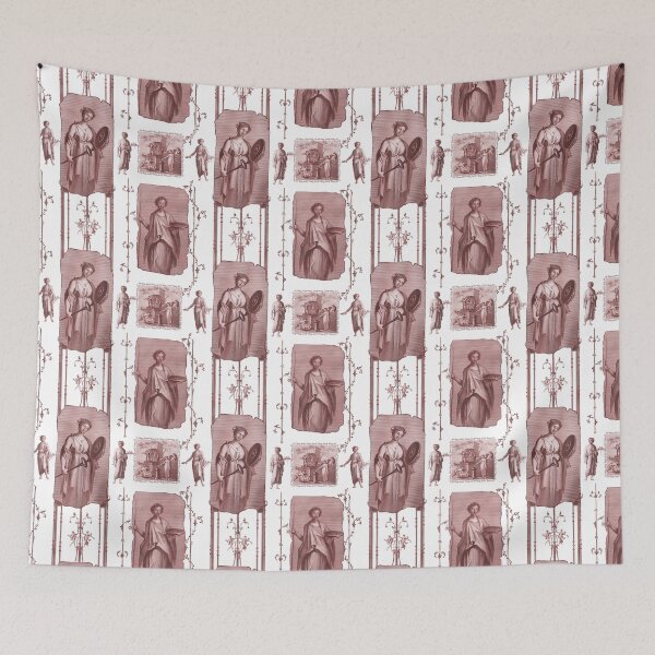 Item preview, Classic Toile de Jouy Red and White designed and sold by AntiqueImages.