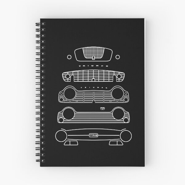 Item preview, Triumph TR evolution classic 1950s-1960s British sports cars white outline graphic designed and sold by soitwouldseem.