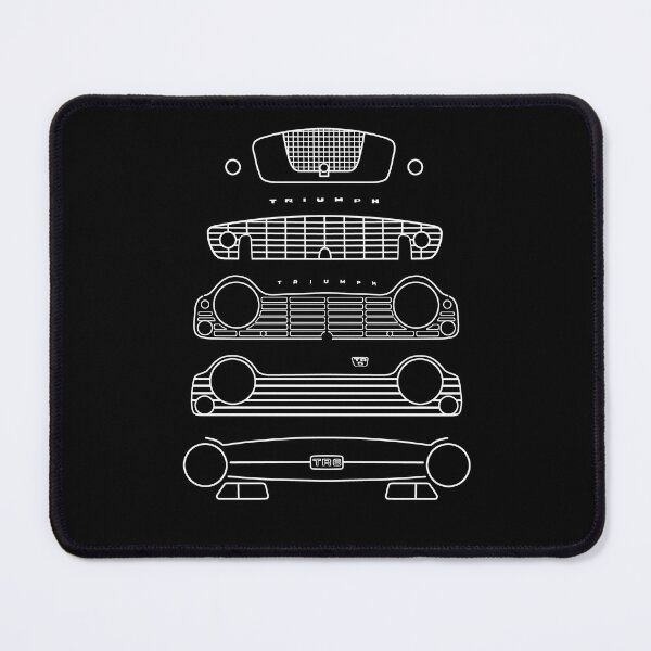 Item preview, Triumph TR evolution classic 1950s-1960s British sports cars white outline graphic designed and sold by soitwouldseem.