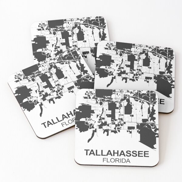 Item preview, Tallahassee city Black white Map Art Florida USA designed and sold by EpicMaps.