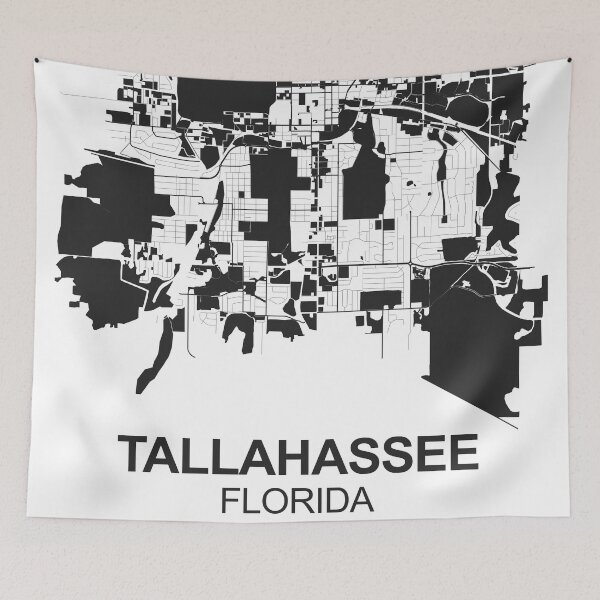 Item preview, Tallahassee city Black white Map Art Florida USA designed and sold by EpicMaps.