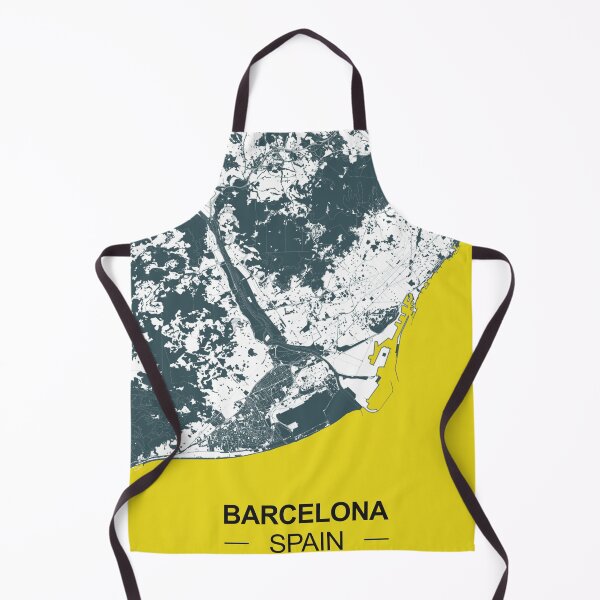 Item preview, Barcelona Spain Map Art blue yellow designed and sold by EpicMaps.