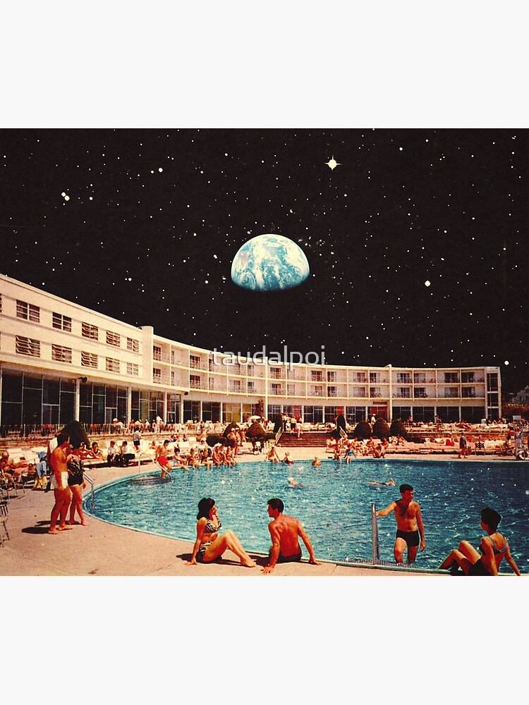Lunar Pool Life - Retro-Futuristic Holiday Resort, Science Fiction Collage by taudalpoi