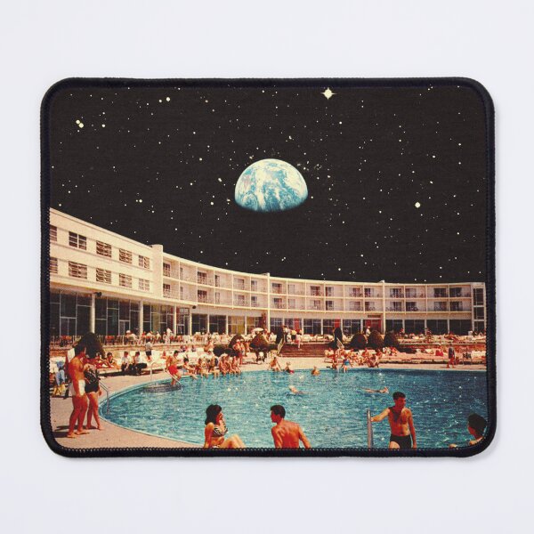 Item preview, Lunar Pool Life - Retro-Futuristic Holiday Resort, Science Fiction Collage designed and sold by Taudalpoi.