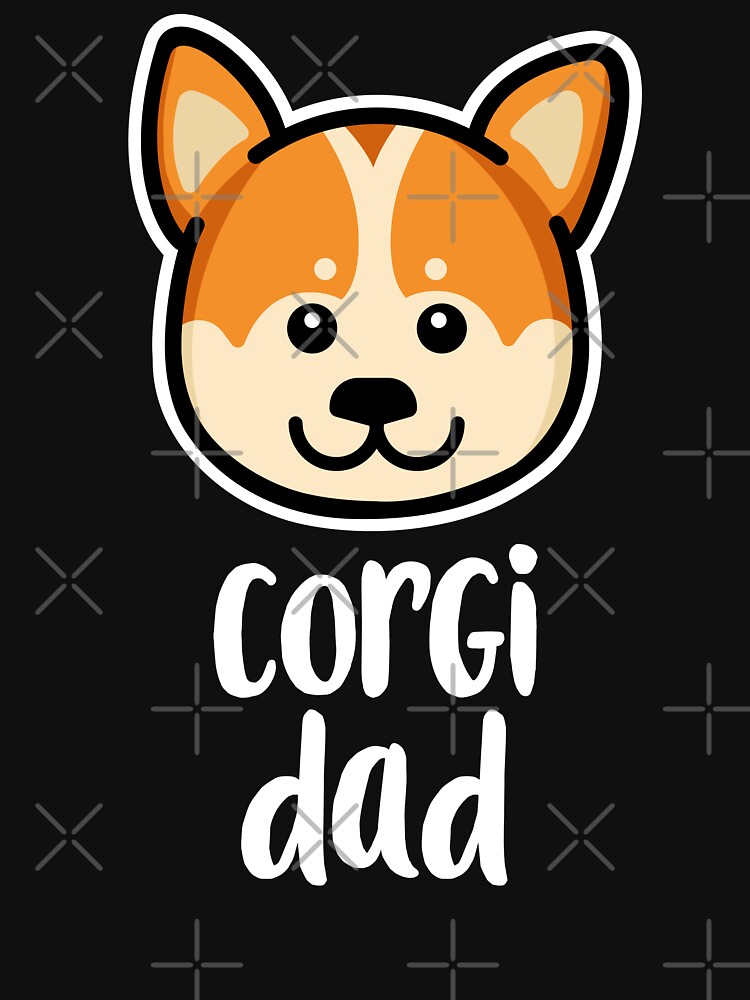 Thumbnail 3 of 3, V-Neck T-Shirt, Corgi Dad Kawaii Dog Owner designed and sold by brandoseven.