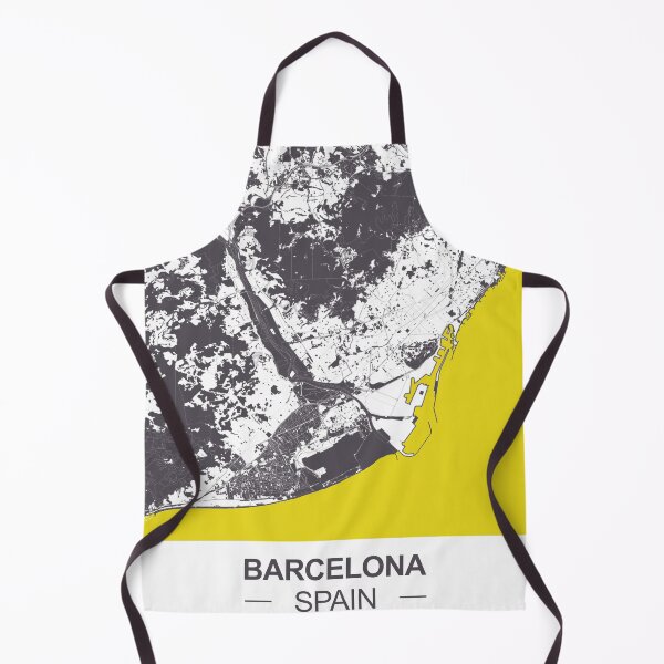 Item preview, Barcelona Spain Map Art blue yellow designed and sold by EpicMaps.