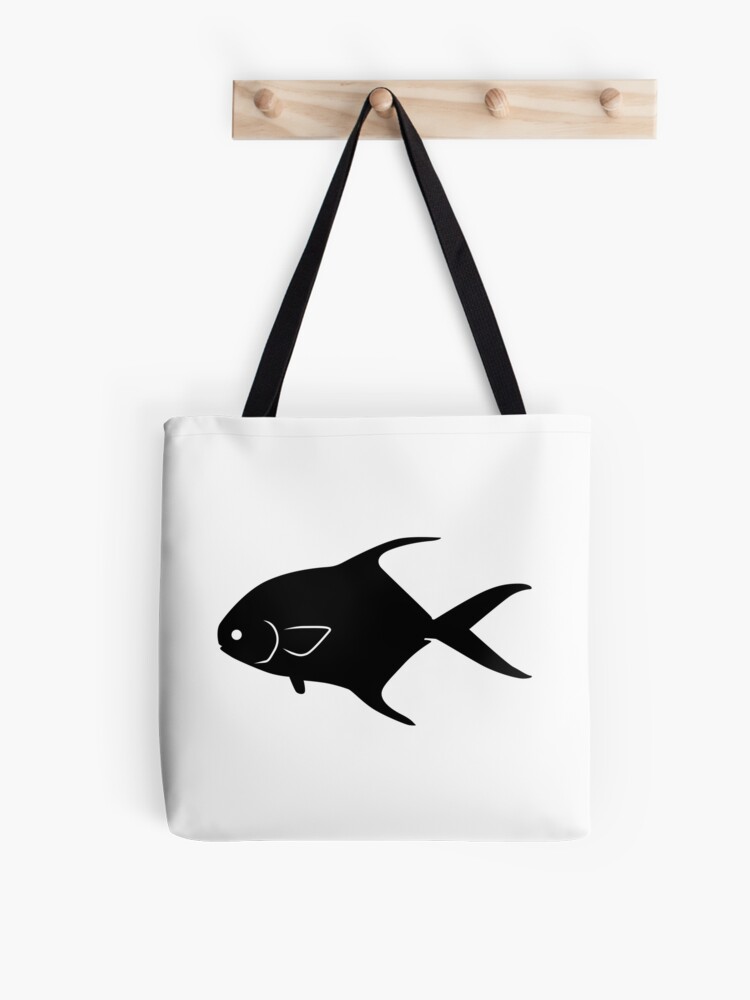 Permit Fish Silhouette (Black) Tote Bag for Sale by