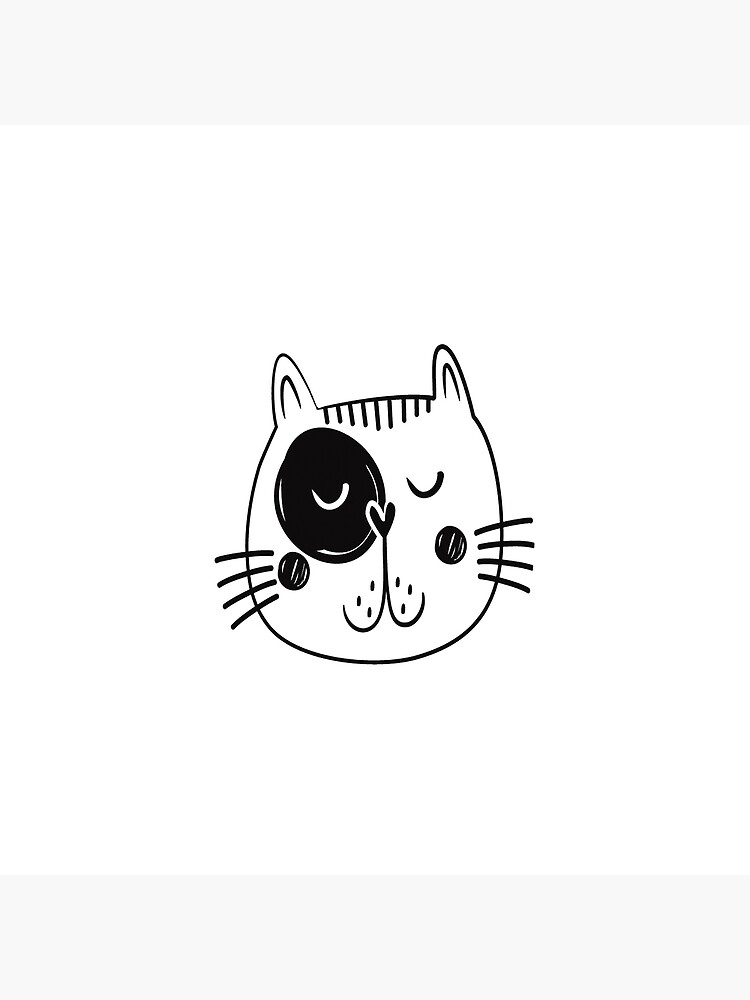 cute-black-and-white-kitten-cat-face-poster-for-sale-by-francrack
