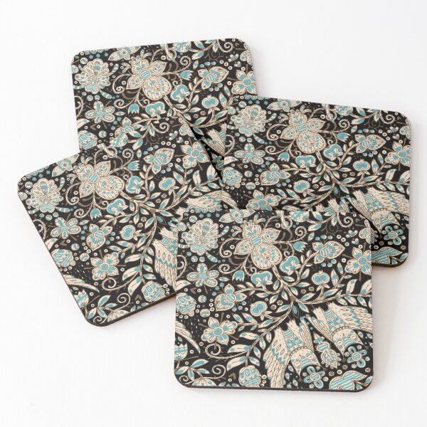 Item preview, Upside-down Owl Black Swirly Floral Pattern designed and sold by RihabPrint.