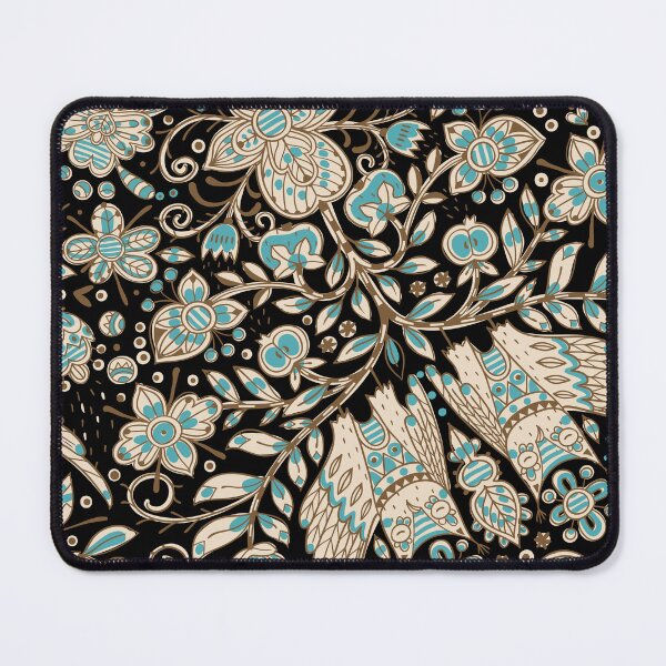 Item preview, Upside-down Owl Black Swirly Floral Pattern designed and sold by RihabPrint.