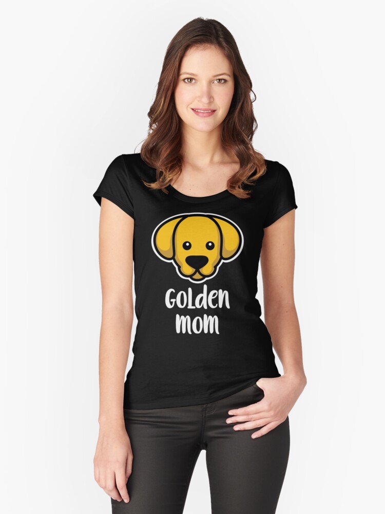 Fitted Scoop T-Shirt, Golden Mom Kawaii Golden Retriever Dog Owner designed and sold by brandoseven