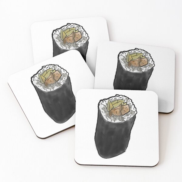 Item preview, Sushi roll - soaked in soy sauce - watercolour designed and sold by Dopamine Dumpster.