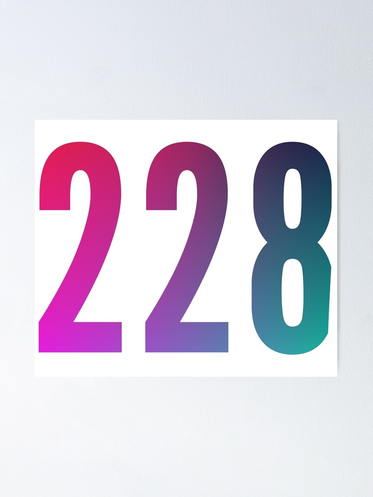 228 area code zip code location blue pink gradient | Poster