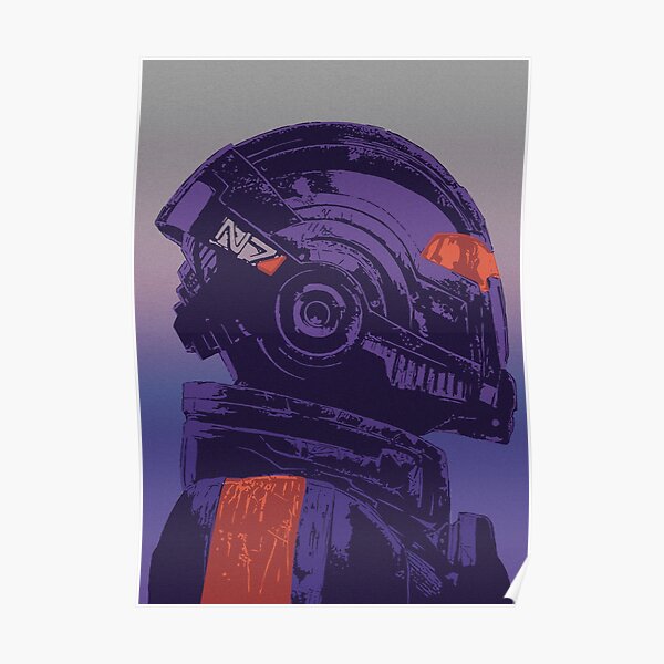 Commander Shepard from Mass Effect pop art inspired portrait Poster
