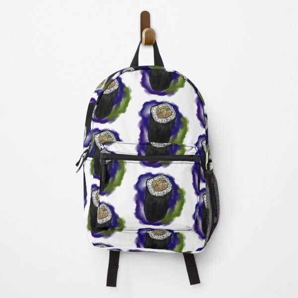 Item preview, Sushi roll - colourful ink splatter background - watercolour designed and sold by Dopamine Dumpster.