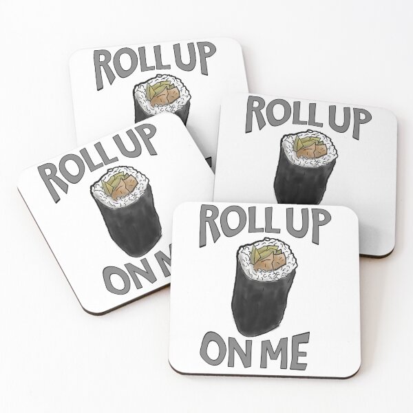 Item preview, Roll up on me - Sushi roll  - watercolour - graphic text designed and sold by Dopamine Dumpster.