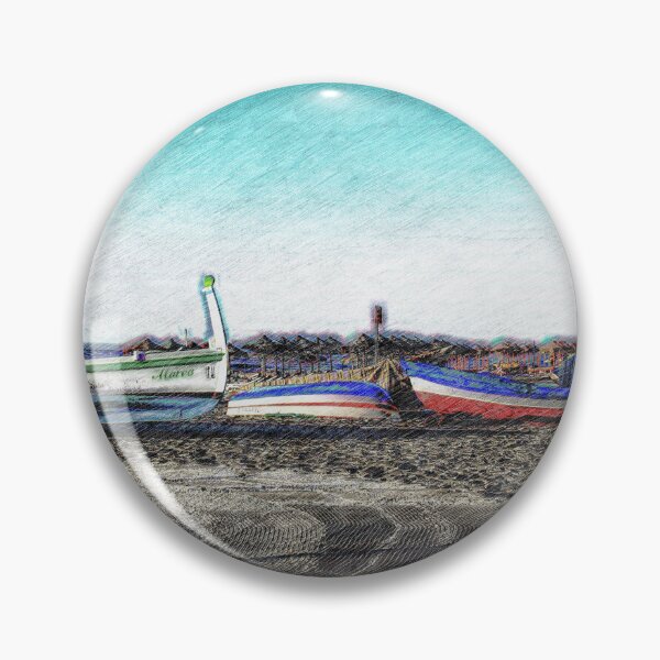Item preview, Pencil effect of 3 boats on a beach in Benidorm mainland Spain. designed and sold by PicsByTony.