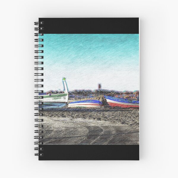 Item preview, Pencil effect of 3 boats on a beach in Benidorm mainland Spain. designed and sold by PicsByTony.
