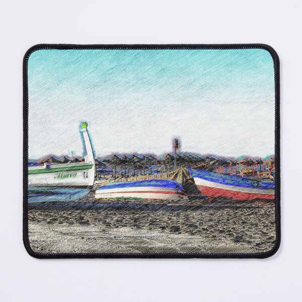 Item preview, Pencil effect of 3 boats on a beach in Benidorm mainland Spain. designed and sold by PicsByTony.