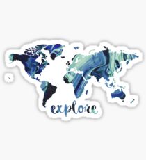 Weltkarte erkunden Sticker