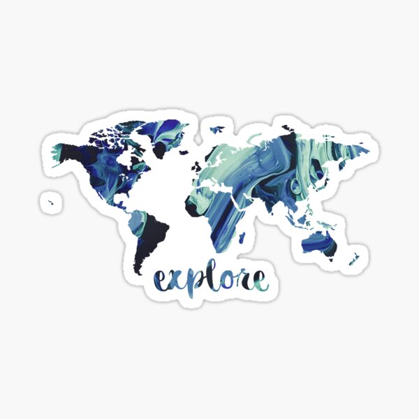 world map explore Sticker