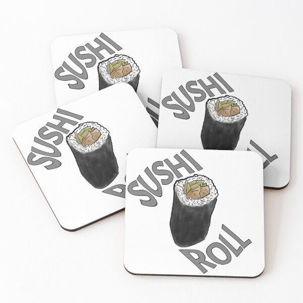 Item preview, Sushi roll  - watercolour - graphic text designed and sold by Dopamine Dumpster.