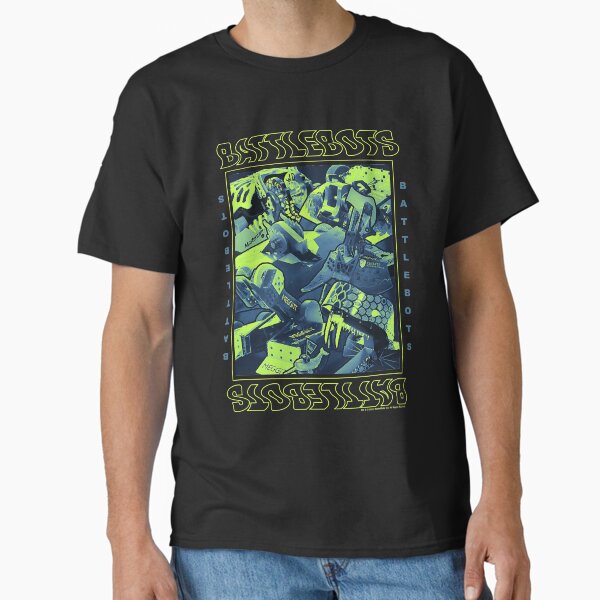 Vista previa del artículo con la obra «BattleBots Group Robot Cuadrado Bot Collage Camiseta», diseñado y vendido por DianaChloe.
