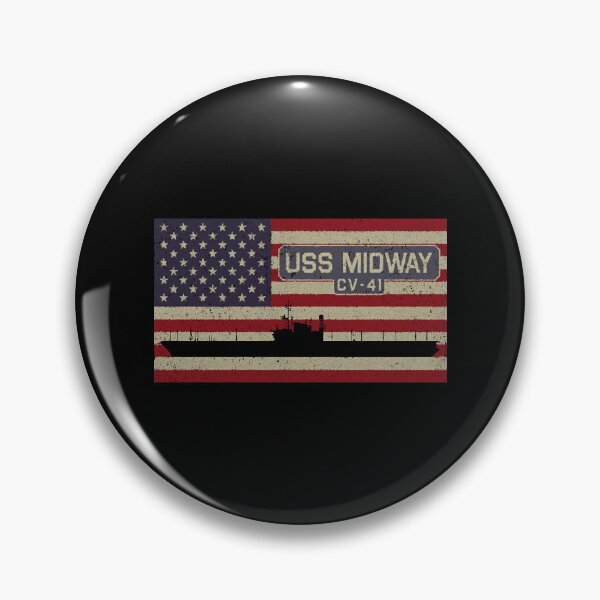 Item preview, USS Midway CV-41 Aircraft Carrier Ship Vintage American Flag Gift T-Shirt designed and sold by DianaChloe.