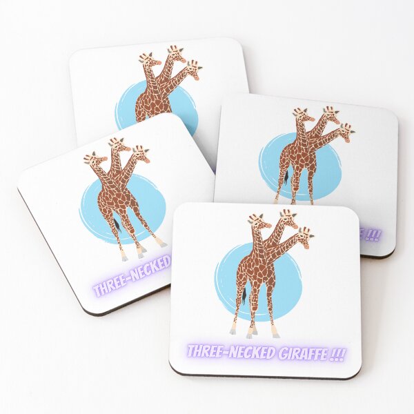 Item preview, Three-necked giraffe  (blue circle) designed and sold by CosmicStory.