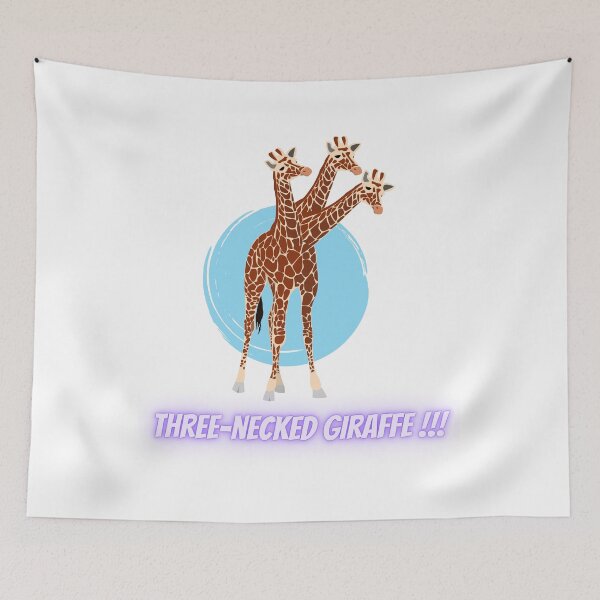 Item preview, Three-necked giraffe  (blue circle) designed and sold by CosmicStory.