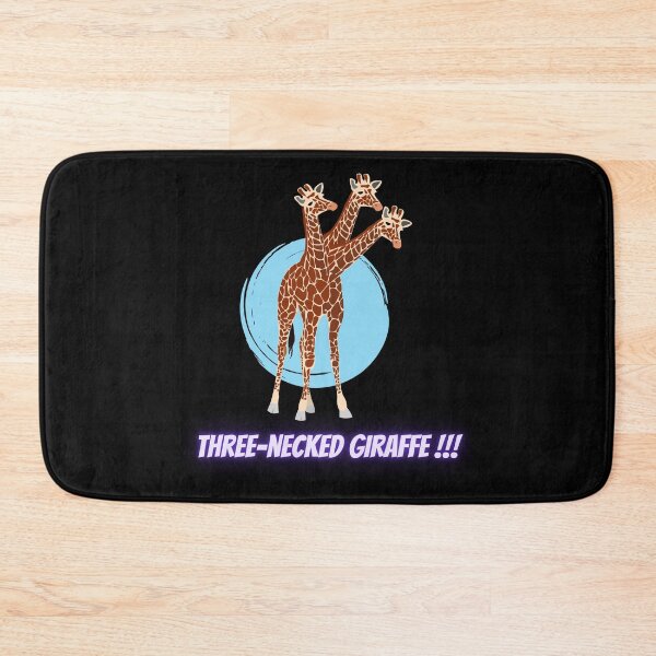 Item preview, Three-necked giraffe  (blue circle, in black) designed and sold by CosmicStory.