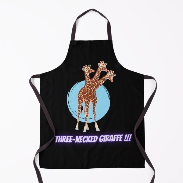 Item preview, Three-necked giraffe (blue circle, in black) designed and sold by CosmicStory.
