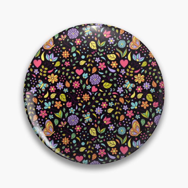 Item preview, Colorful Butterfly Black Swirly Floral Pattern designed and sold by RihabPrint.
