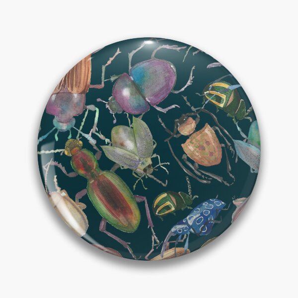 Item preview, watercolor bugs on teal designed and sold by ilinca maican.