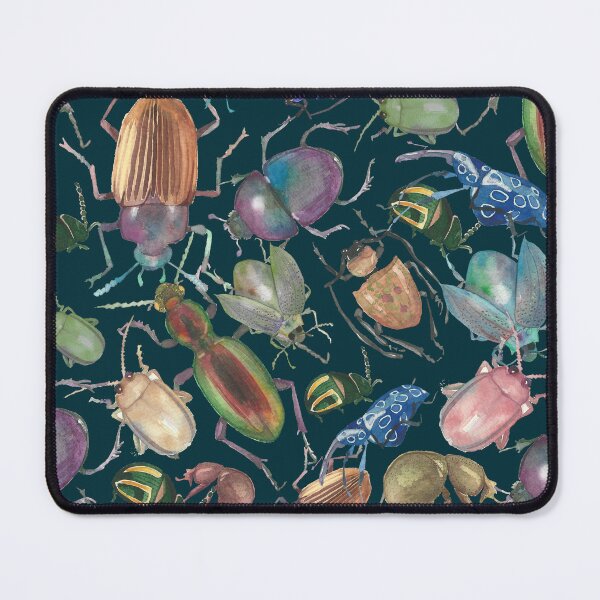 Item preview, watercolor bugs on teal designed and sold by ilinca maican.