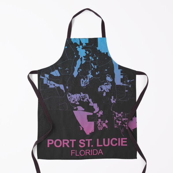 Item preview, Port St Lucie city Pink Blue Map Art Florida USA designed and sold by EpicMaps.