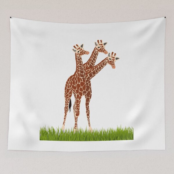 Item preview, Three-necked giraffe  (grass edition) designed and sold by CosmicStory.