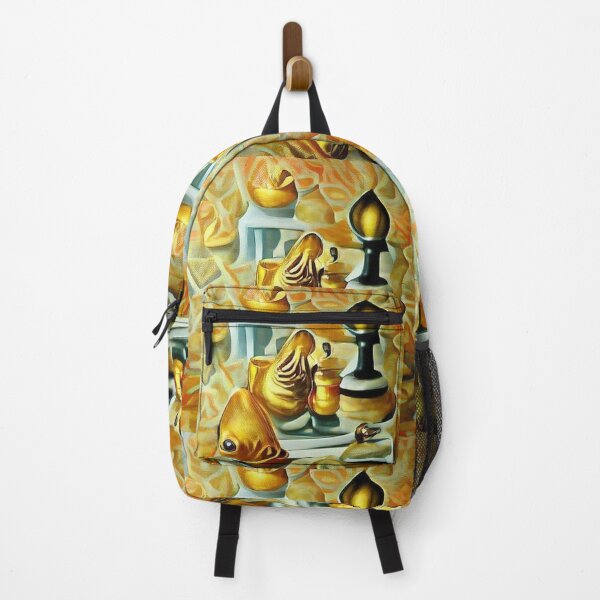 Item preview, AI generated image: gold fish playing chess, oil on canvas designed and sold by Mmark94.